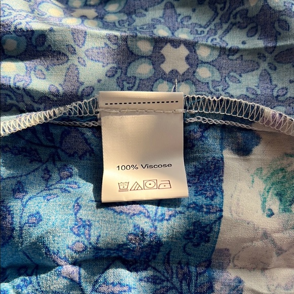 Rusttydustty Blue Patchwork Floral Maxi Boho Skirt Embellished Waistband XL EUC - Picture 10 of 10